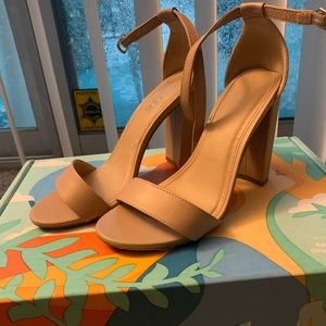 Tan/Nude/ Beige Open Toe Heels